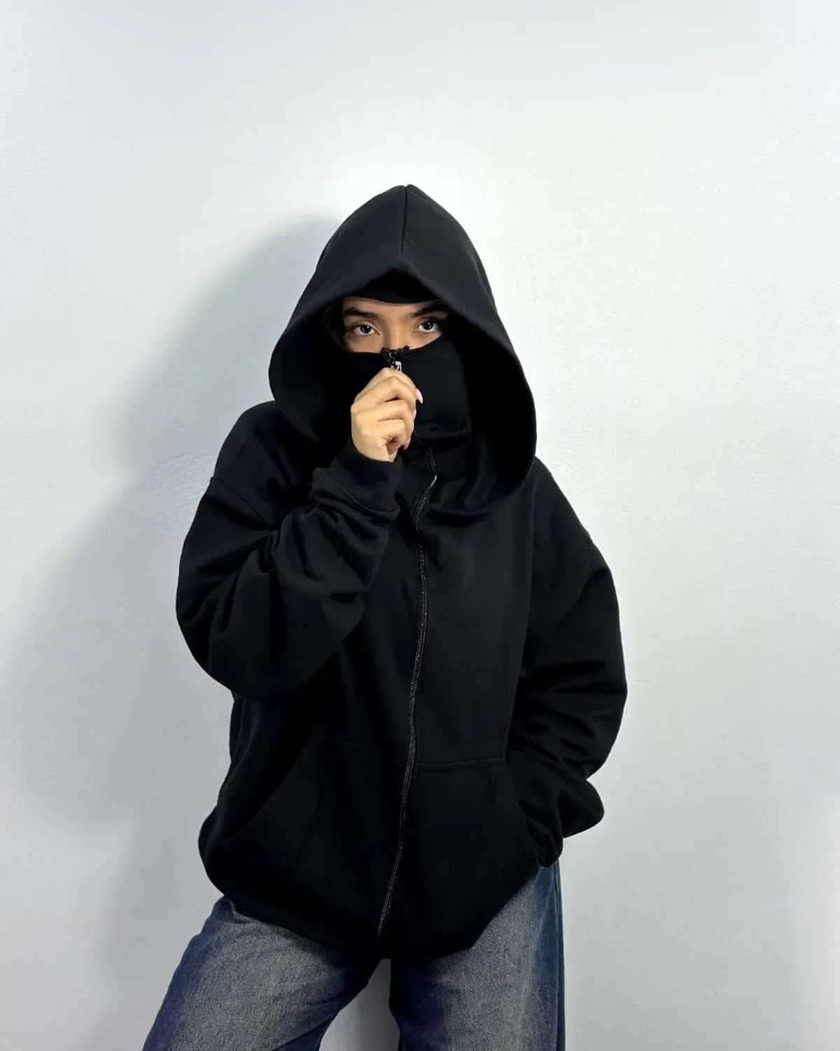 Men's Full Sleeves Zipper Hoodie with Mask